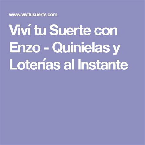 vivi tu suerte con enzo loto plus|Quiniela Plus Resultados HOY: Tu Jugada – Notitimba